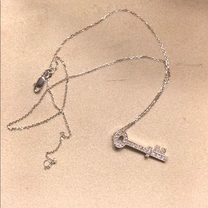 Effy 14K White Gold Diamond Key Pendant, 0.15 TCW